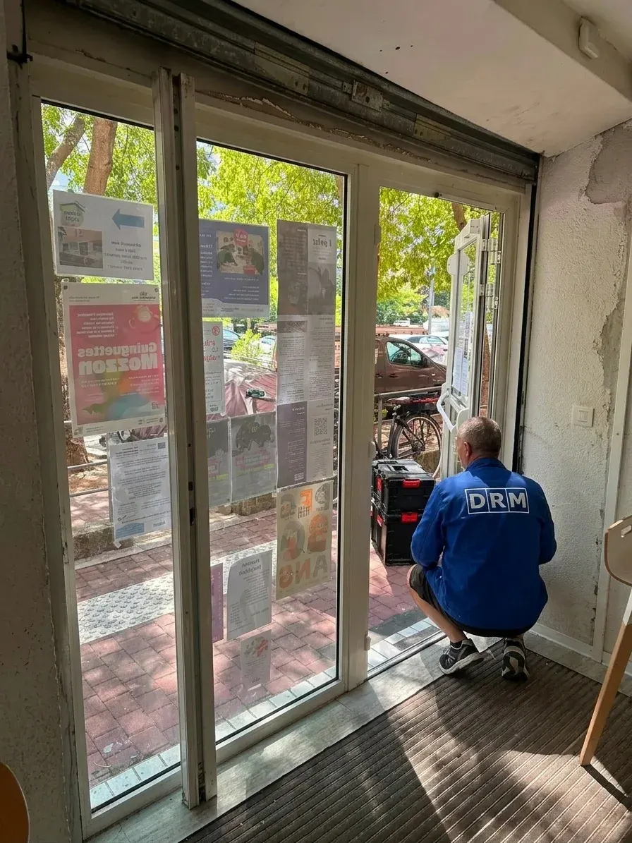 Rideau remis en service — Rideau métallique à Champigny-sur-Marne